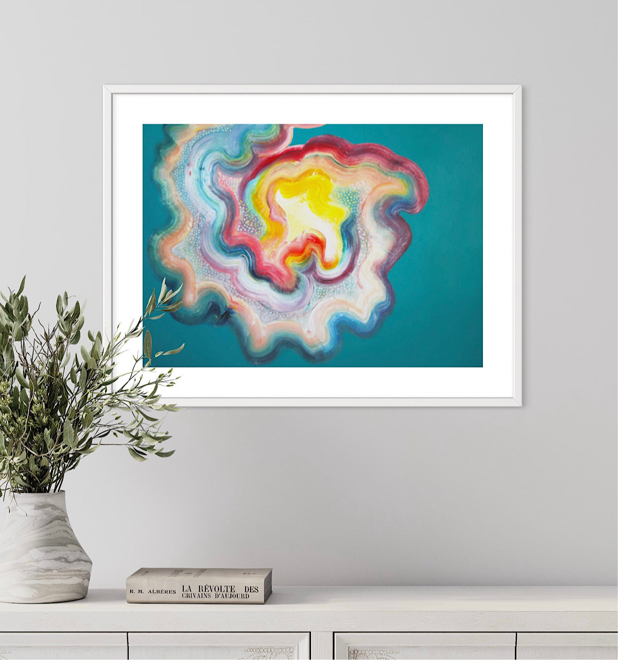 Teal wall art print