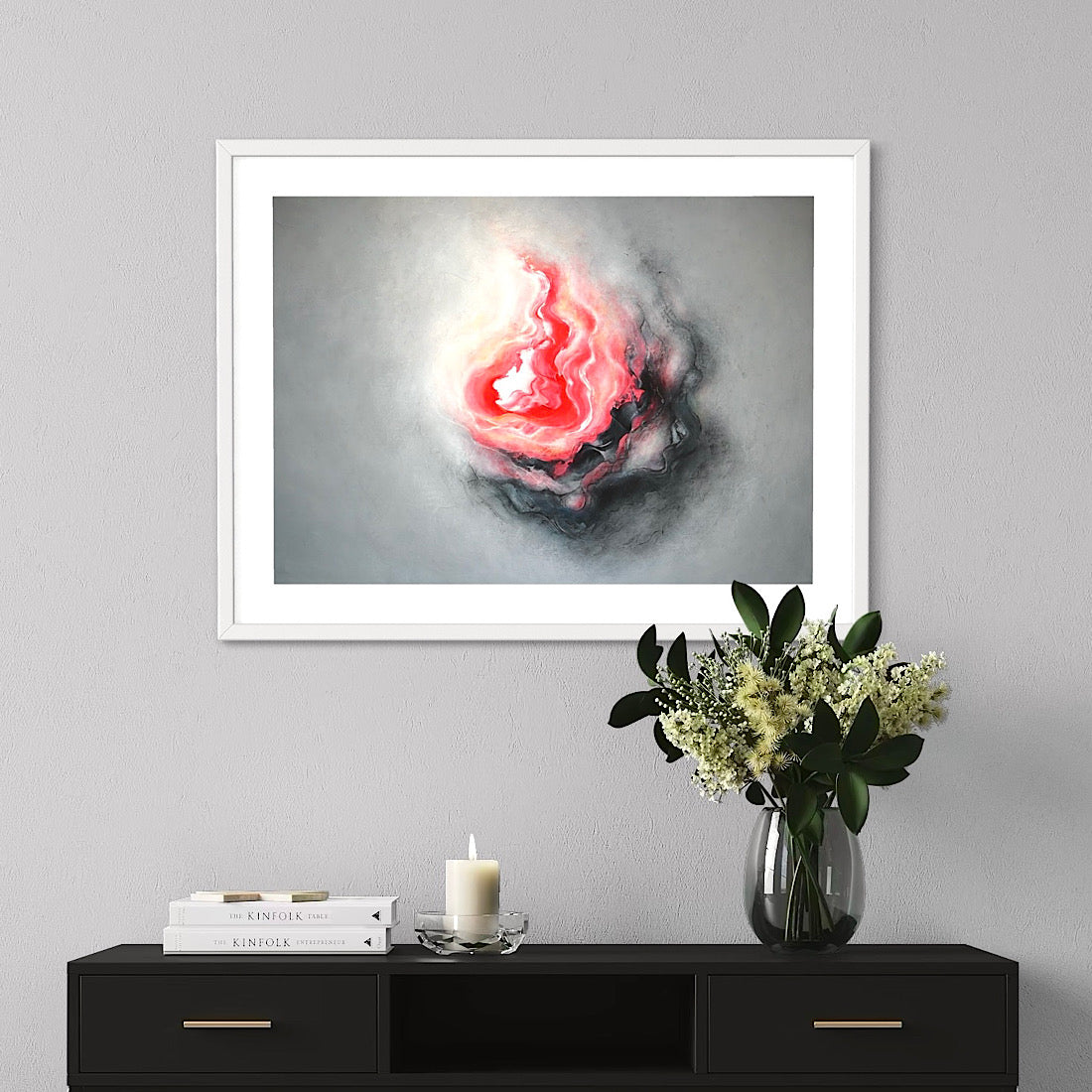 ‘Flourish’ abstract painting on paper