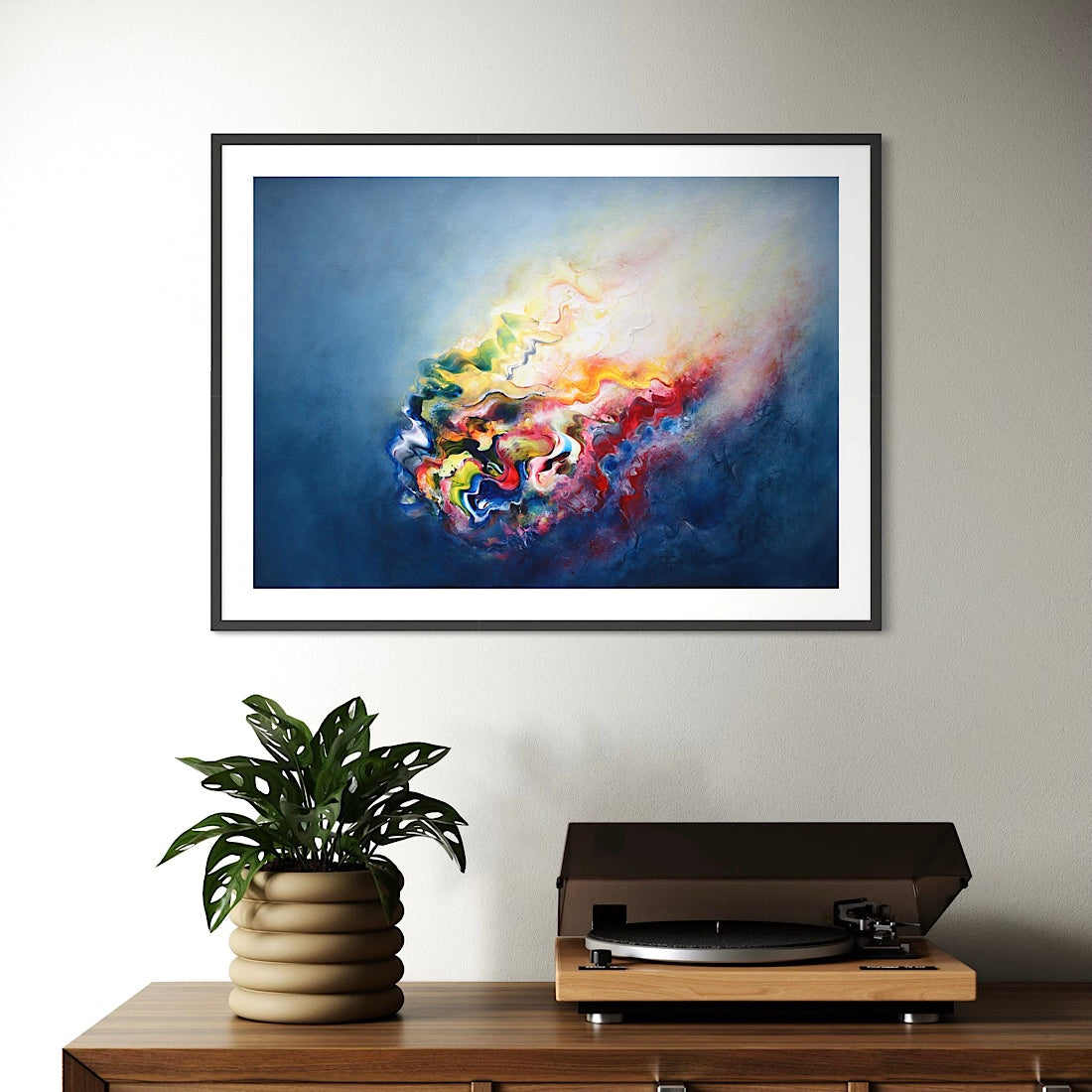 ‘Follow the Gleam’ abstract painting on paper