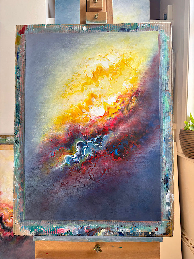 ‘Calm as the Dawn’ abstract painting on paper