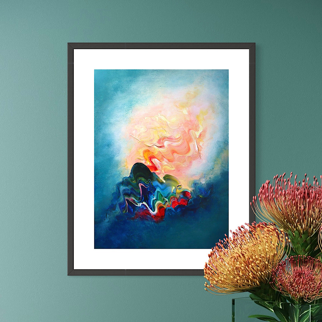 ‘Of Slanted Light’ abstract painting on paper