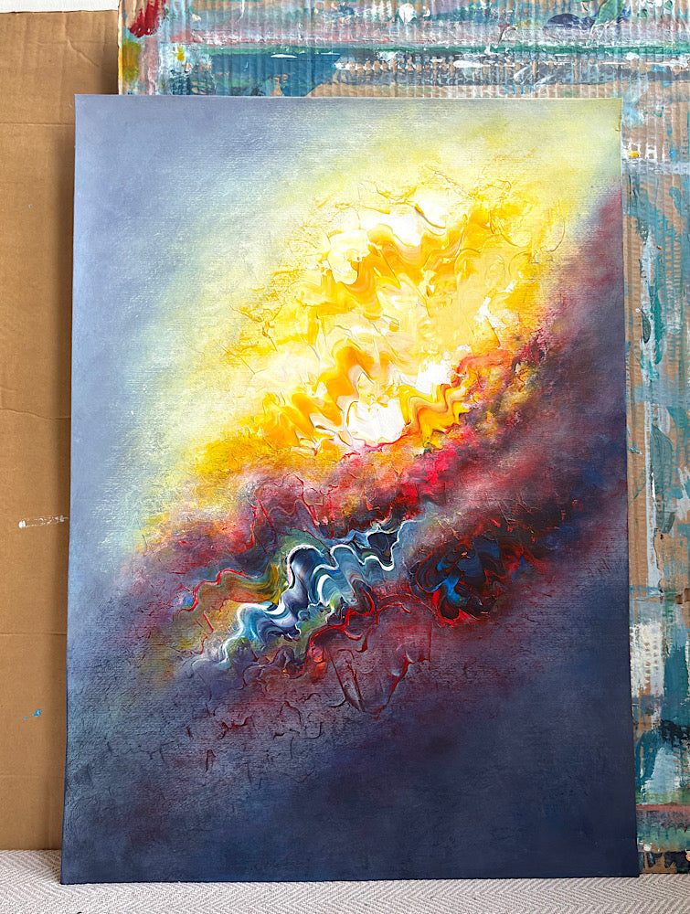 ‘Calm as the Dawn’ abstract painting on paper