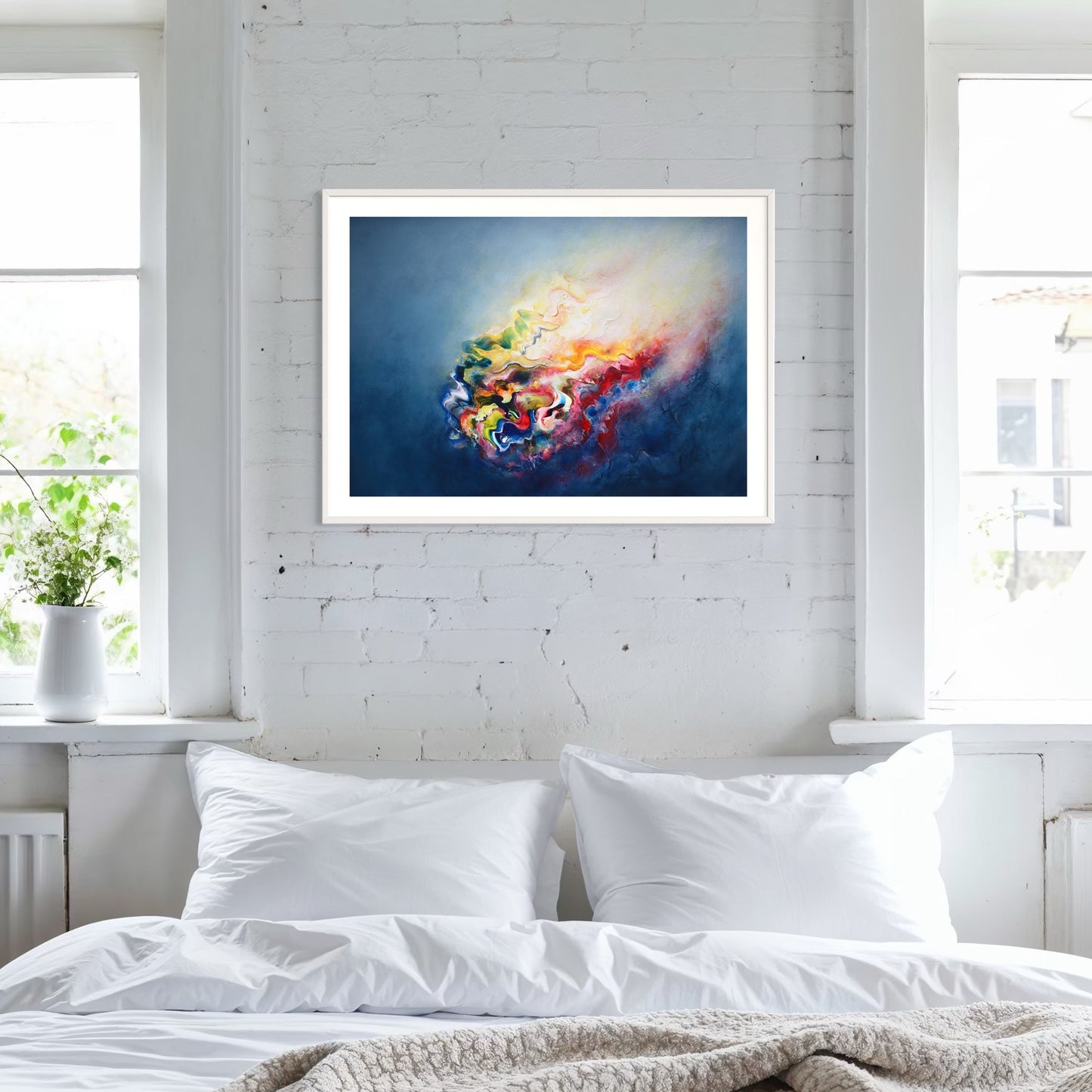 ‘Follow the Gleam’ abstract painting on paper