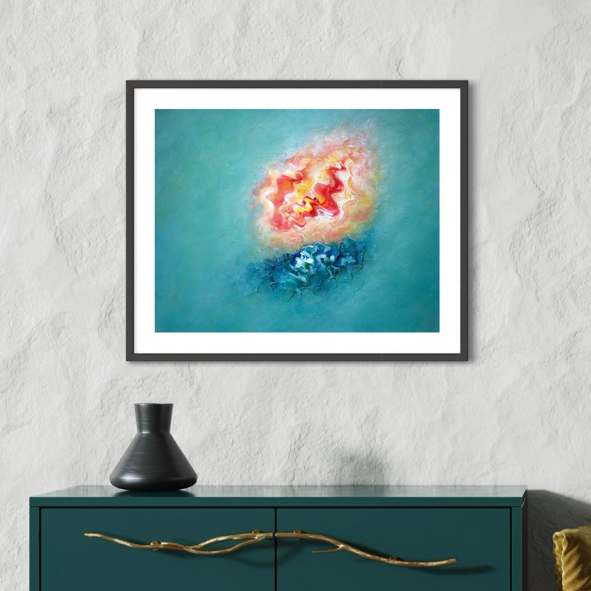 Turquoise abstract painting