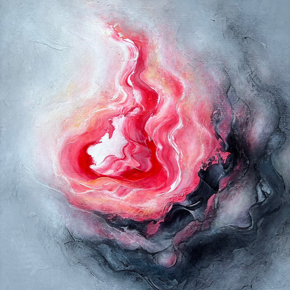 ‘Flourish’ abstract painting on paper