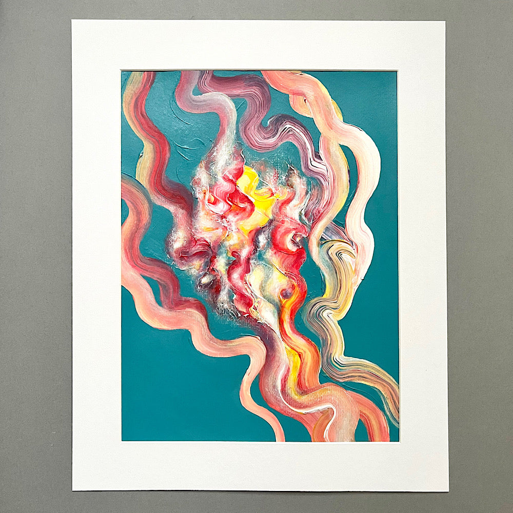 Teal abstract art for the home