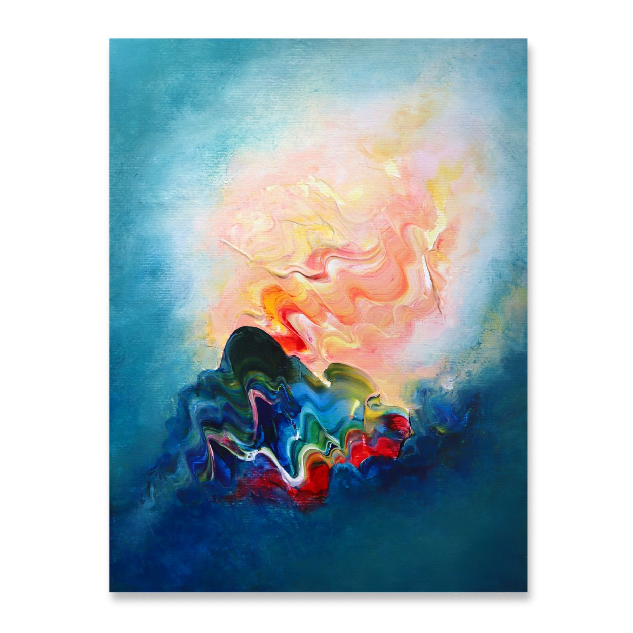 ‘Of Slanted Light’ abstract painting on paper