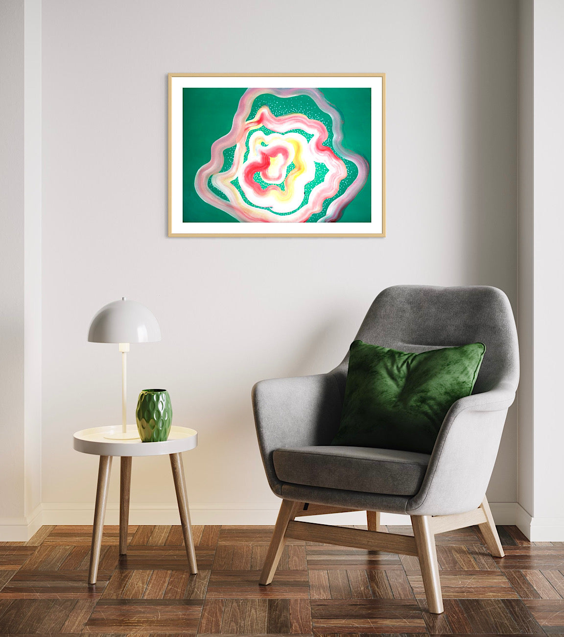Green and grey home decor