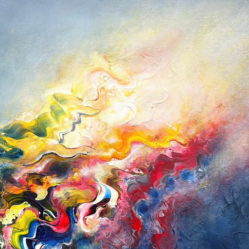 ‘Follow the Gleam’ abstract painting on paper