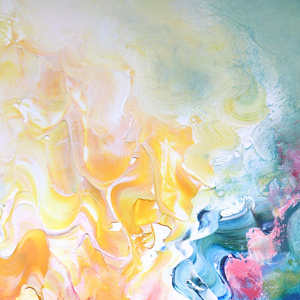 ‘Fit to Burst’ abstract painting on paper
