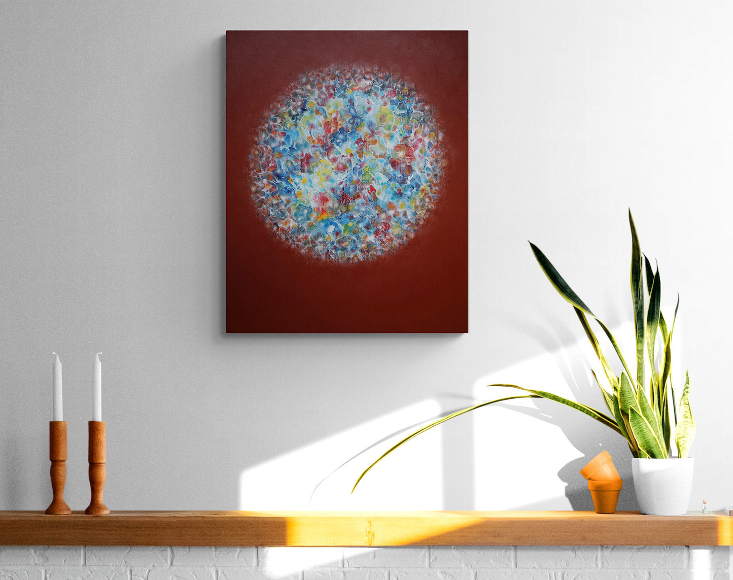Brown and blue abstract painting