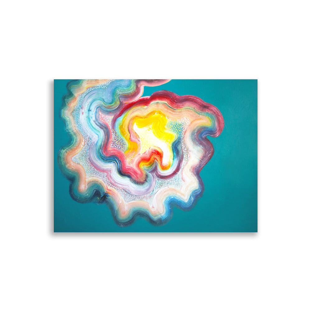 Teal abstract art print