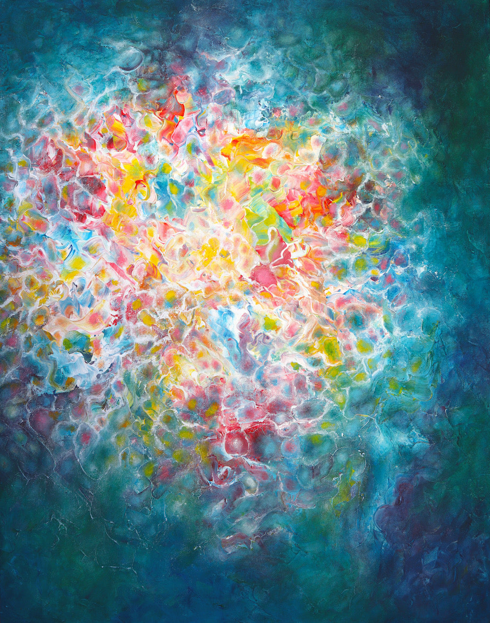 Colourful abstract painting on canvas