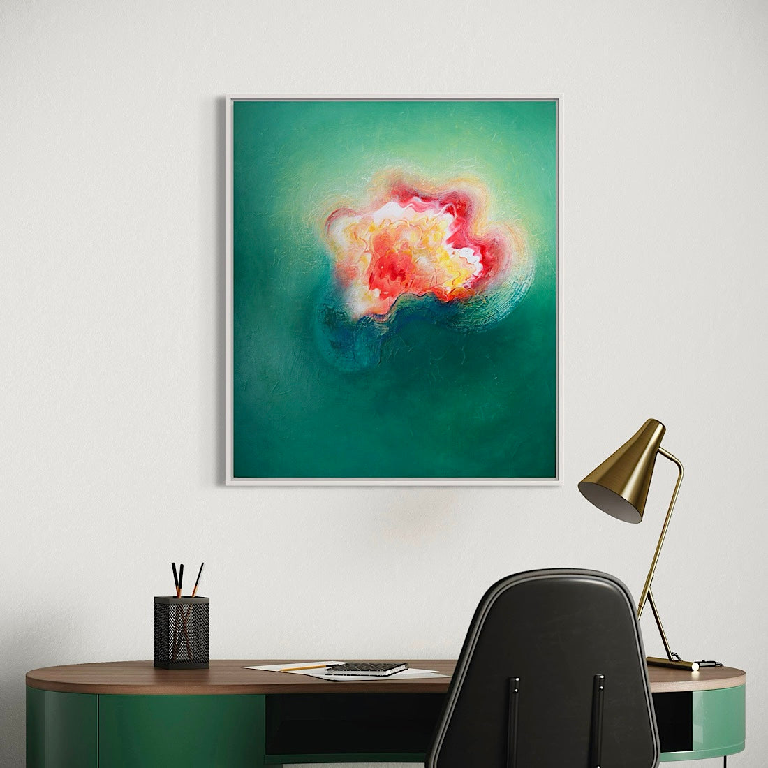 Green abstract wall art