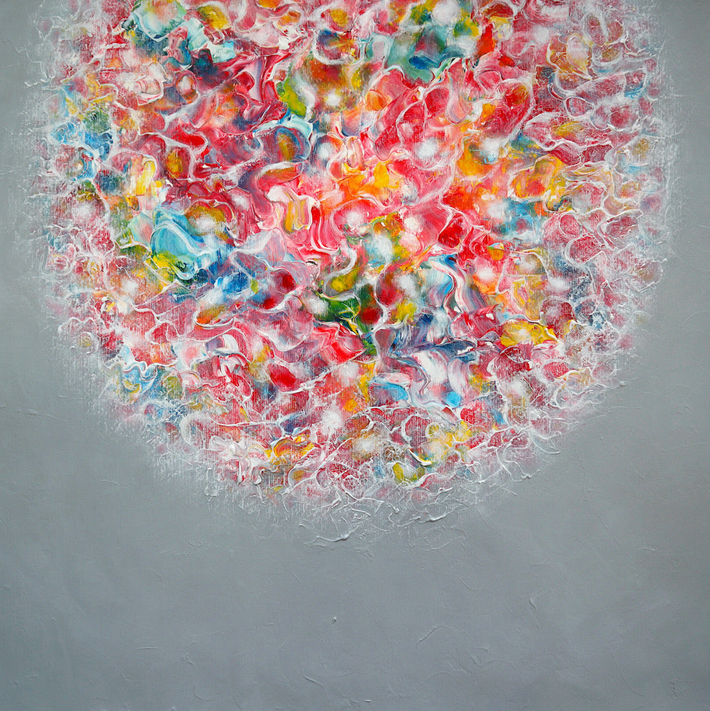 Grey and pink abstract art for the home