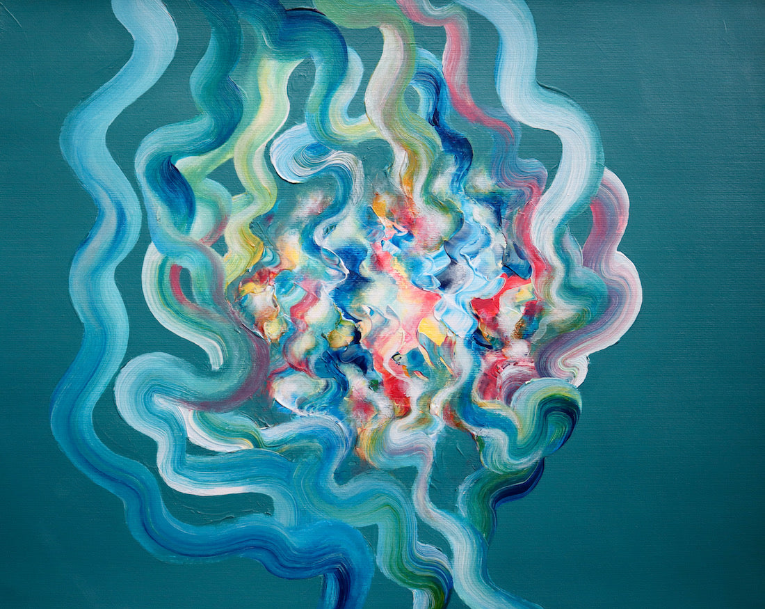 Blue abstract painting for sale