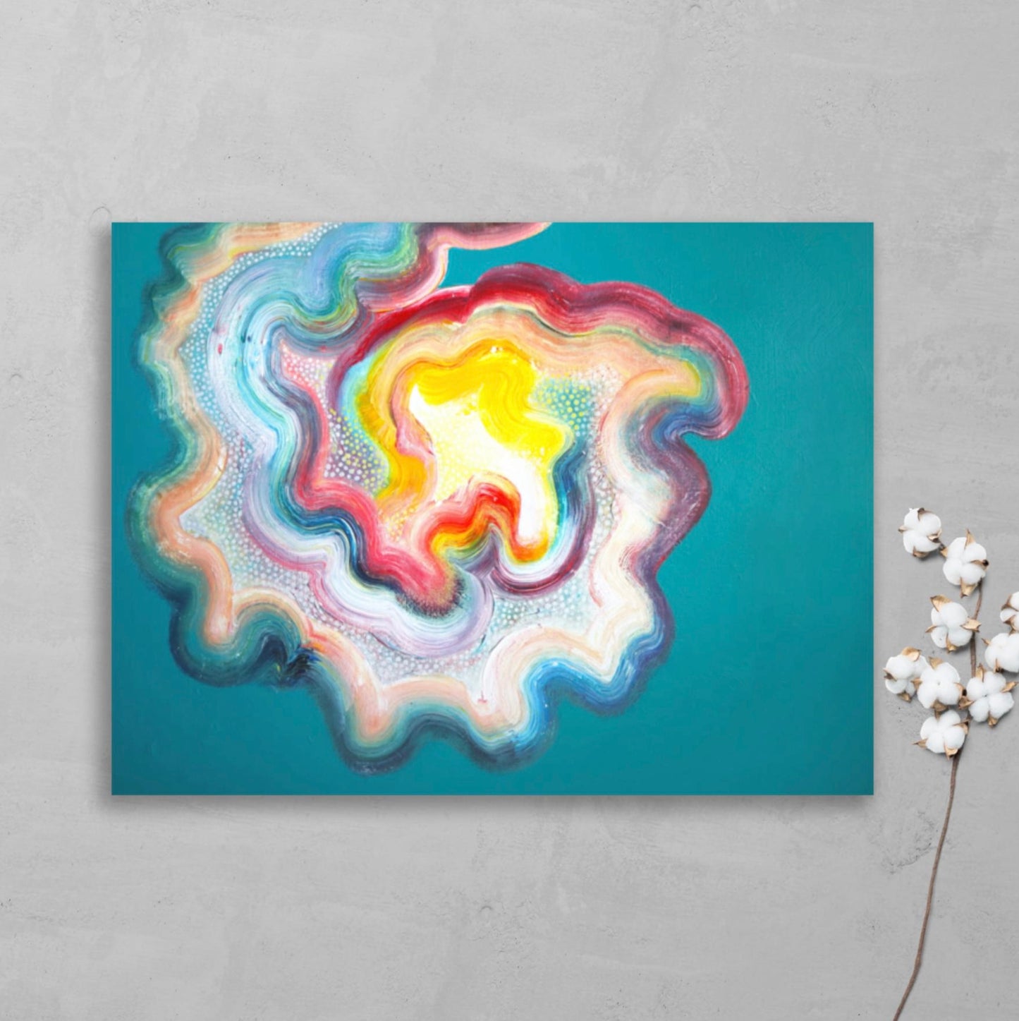 Teal print colourful