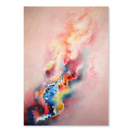 Original pink abstract painting