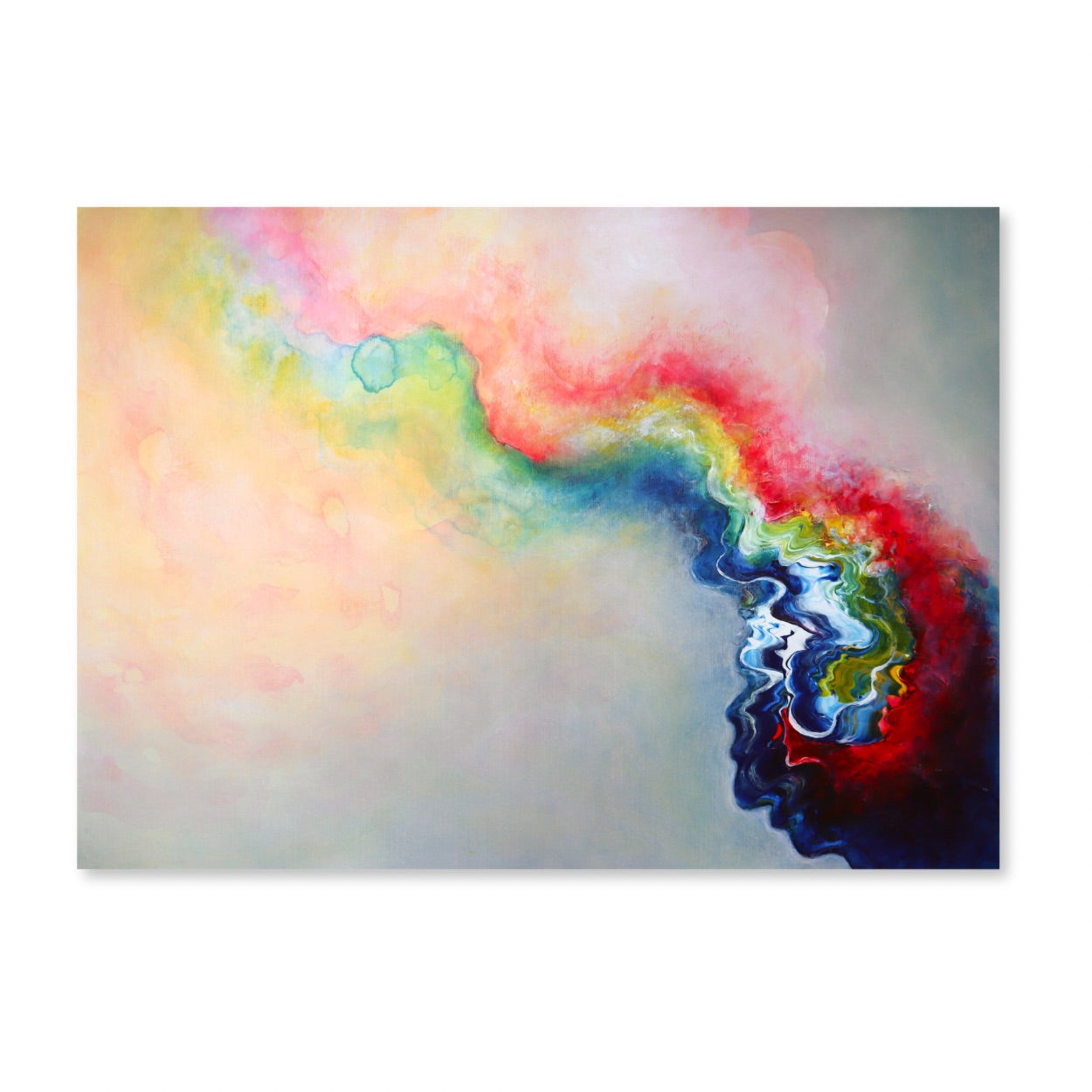 Unique abstract painting on paper 