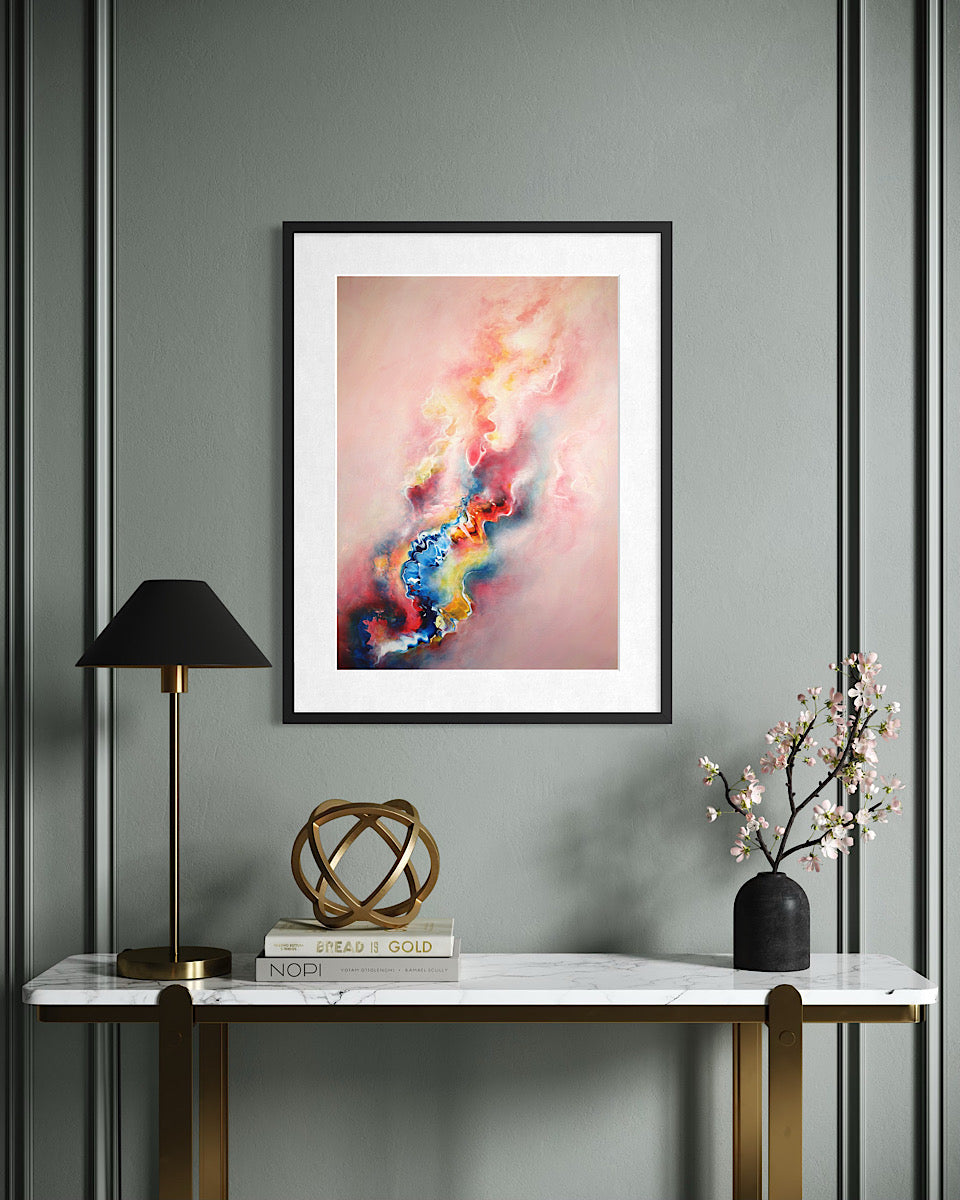 Pretty pink abstract painting 