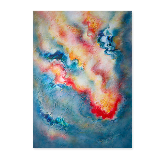 Uplifting abstract art, calming home decor 