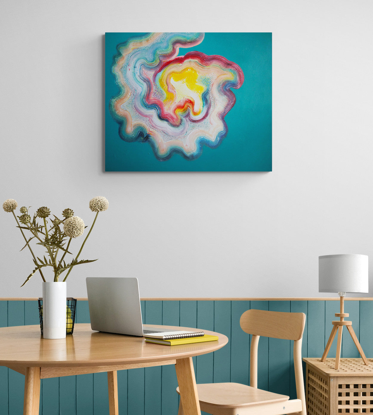 Vibrant contemporary painting on canvas
