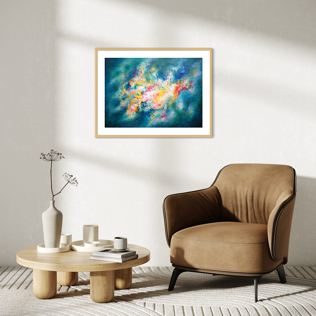 Calming abstract painting for living room 