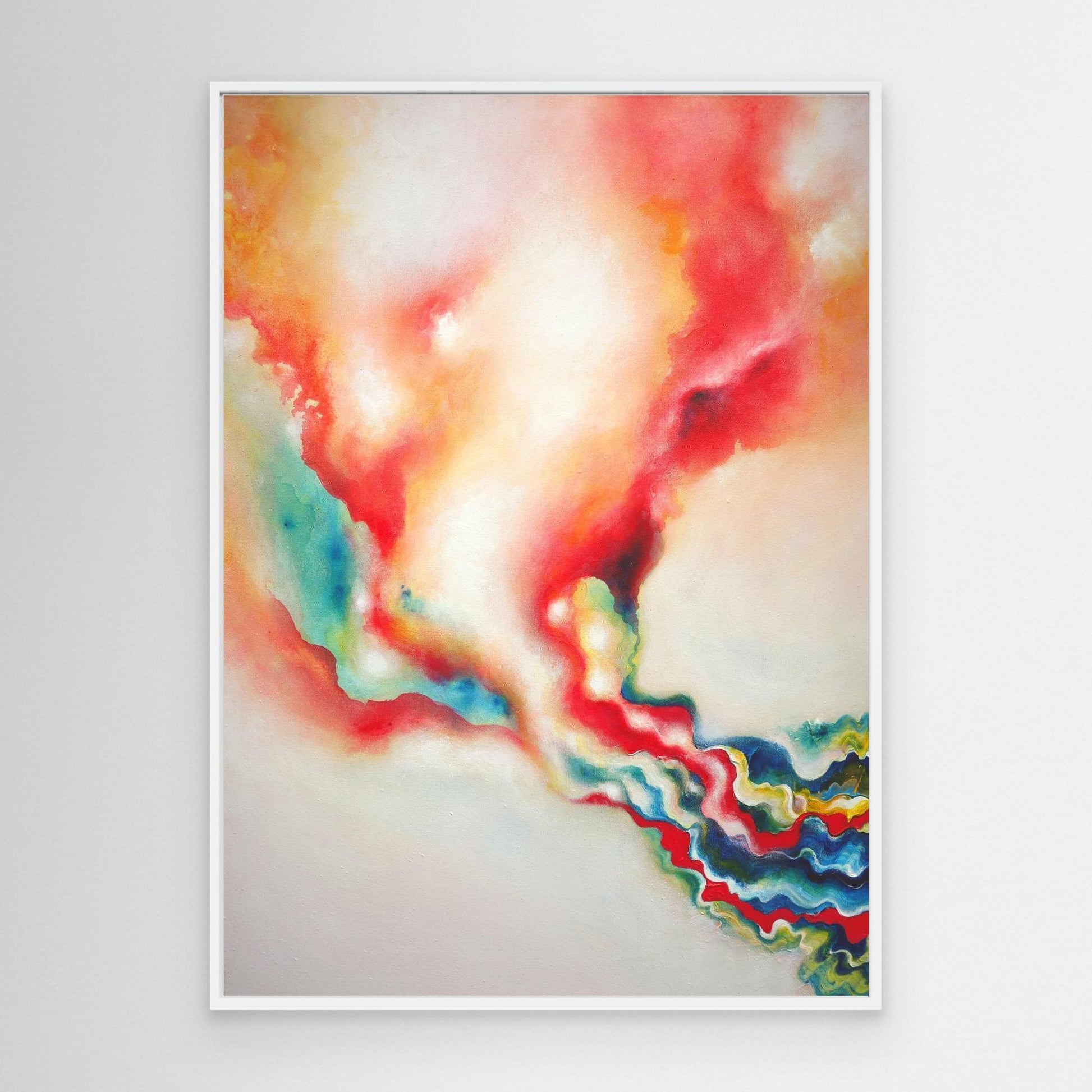 Vibrant and warm abstract art print on canvas 