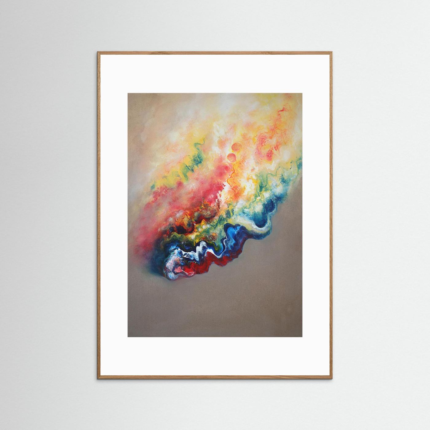 Vibrant abstract art print with rich earthy colours 