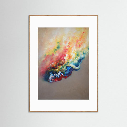 Vibrant abstract art print with rich earthy colours 