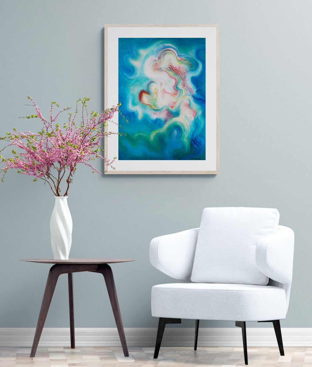 Blue abstract painting for the home