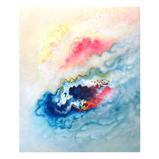 Flowing colours abstract painting 