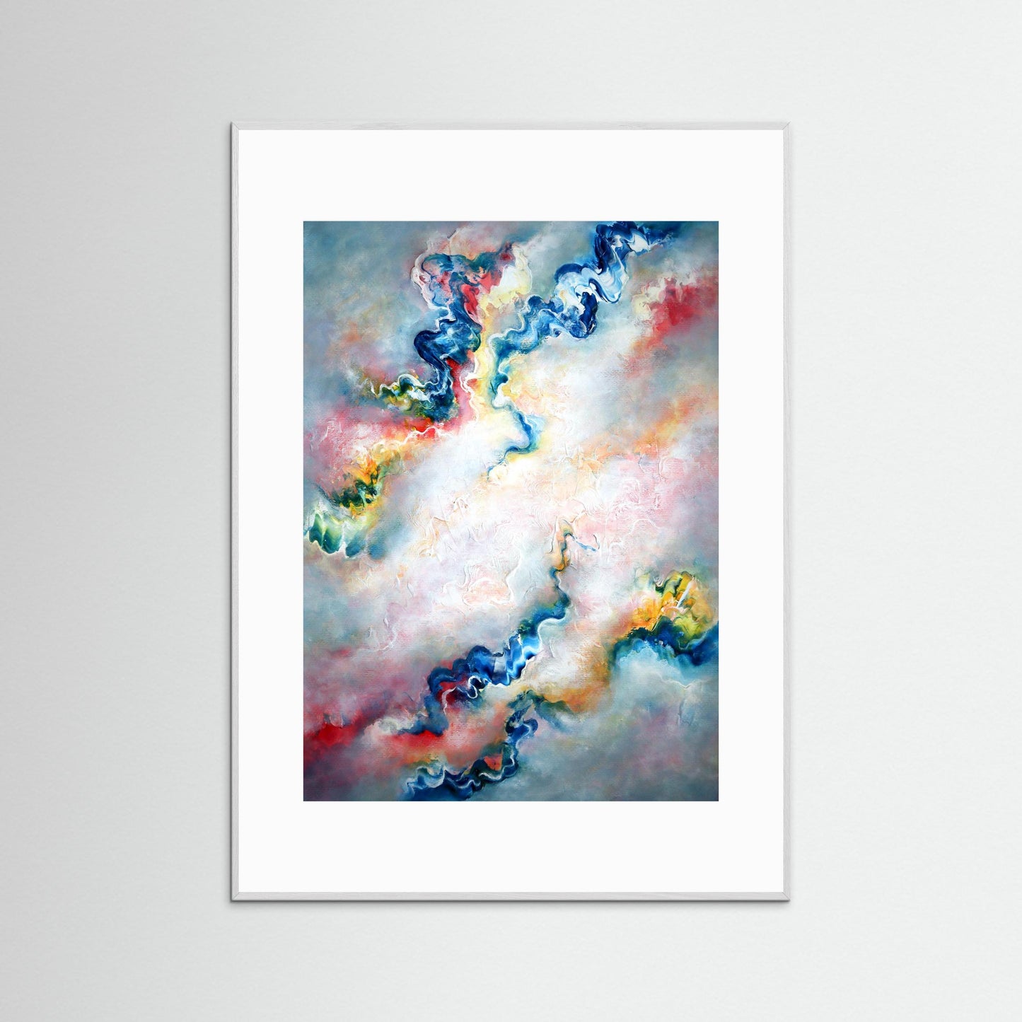 Framed grey abstract wall art 