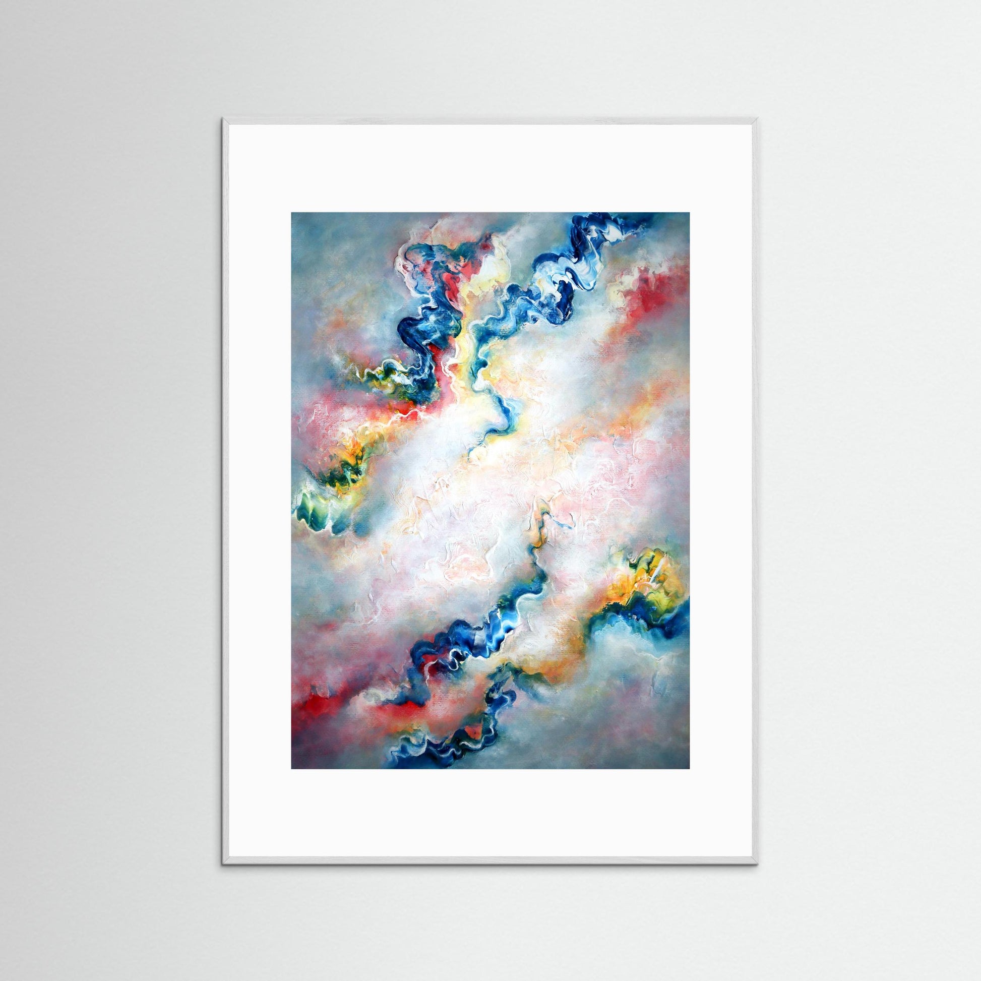 Framed grey abstract wall art 