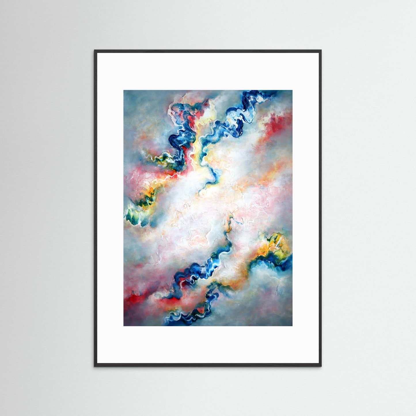 Flowing grey abstract wall art