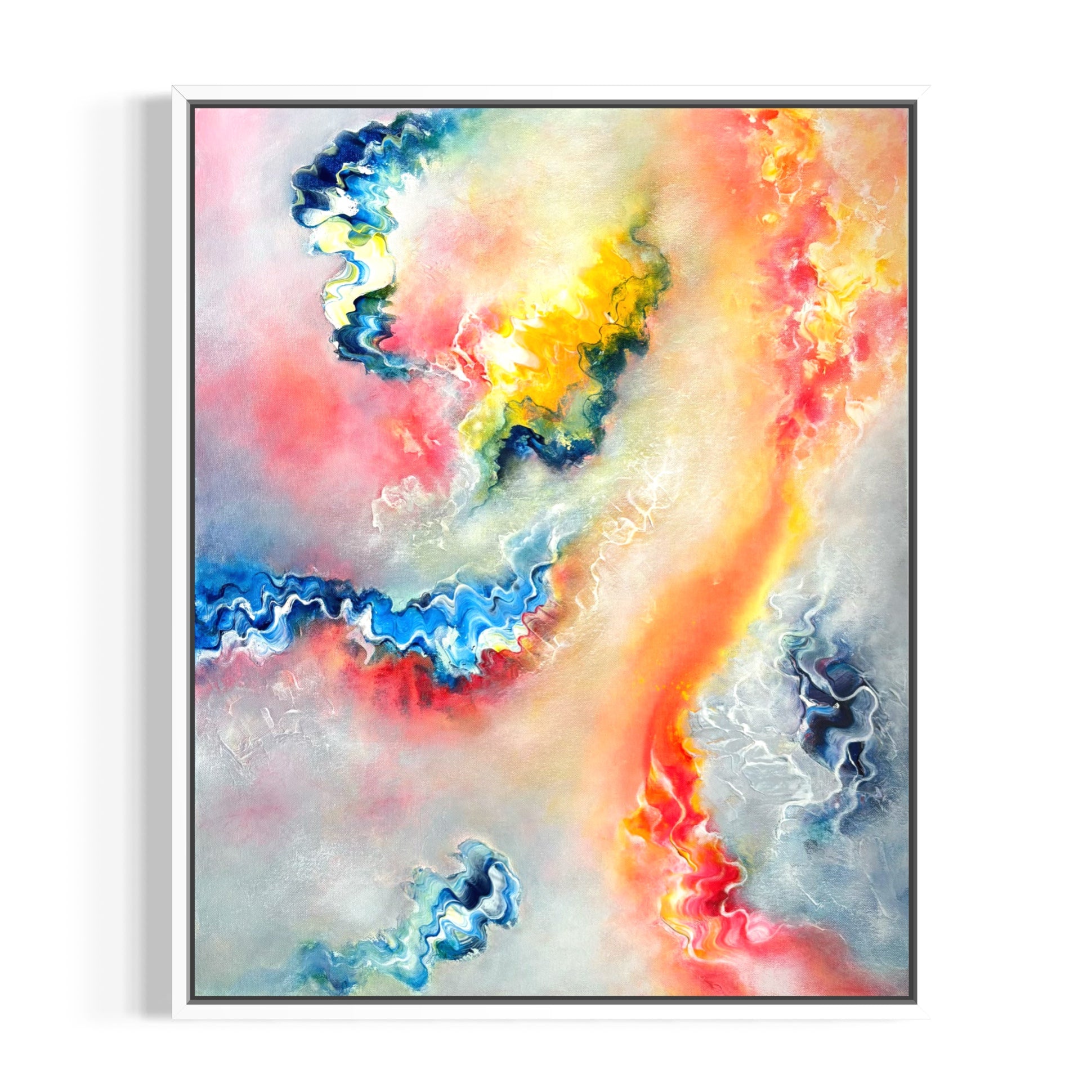 Colourful framed original canvas wall art