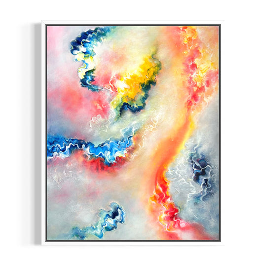 Colourful framed original canvas wall art