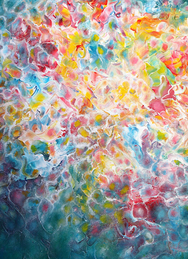 A vibrant abstract painting full of positive energy
